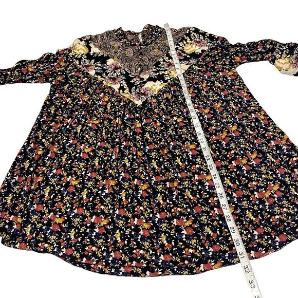 Free People WIldflower Fields Henley Bohemian Tunic Top Size S - Picture 10 of 10